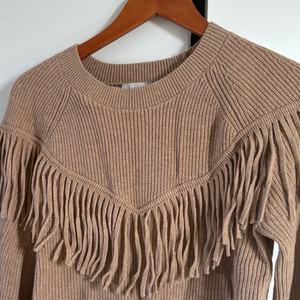 LOFT Tan Fringe Sweater - Picture 3 of 3